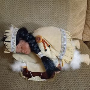 Porcelain Indian Doll with drum
